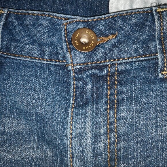 DKNY Ladies Slight Flare Leg Blue Jeans - Picture 7 of 11